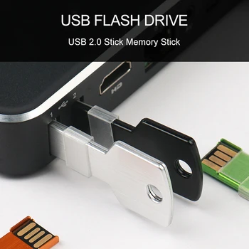 JASTER Cle USB 2.0 Stick Personalizat logo-ul Flash Drive de Metal de forma Cheie Pendrive 4GB, 16GB 32GB 64GB USB Pen Drive de Disc