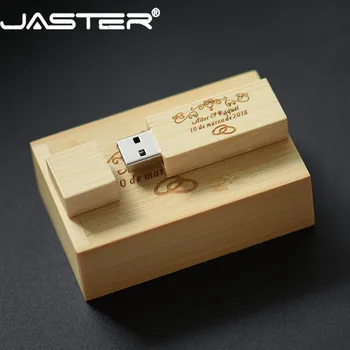 JASTER (gratuit logo-ul personalizat) Fotografie LOGO-ul Clientului de Lemn unitate flash USB 2.0+CUTIE pendrive 4GB, 16GB 32GB 64GB cadou de nunta