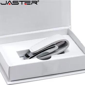 JASTER (peste 10BUC gratuit LOGO-ul) USB 2.0 alb din piele + cutie pendrive usb flash drive 4GB 8GB 16GB 32GB 64GB de stocare extern