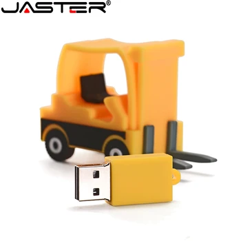 JASTER tip de desene animate, 64GB flash drive USB2.0 versiune 4GB 8GB 16GB 32GB 64GB 128GB rafinat mic galben stivuitor U disc