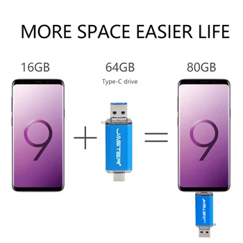 JASTER usb3.0 3 in 1 de culoare OTG USB flash drive 16GB 32GB Pendrive 4 GB 6GB 64GB U disk, o unitate flash USB pentru PC / telefon Android