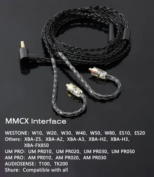 JCALLY5N Argint Pur, Placat cu Cască Upgrade-Cablu cu Microfon de 3,5 mm MMCX/QDC/0.78/0.75 mm 2Pin pentru KZ TFZ T2 ZSN Formă de L