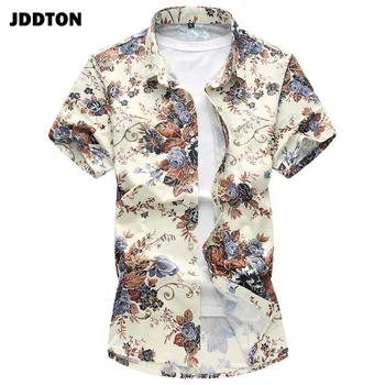 JDDTON de Vara Barbati Nou Florale tricouri Casual, Retro cu Mânecă Scurtă de Mari Dimensiuni 7XL Micro-elastic Tradițională Japoneză Tricou JE036