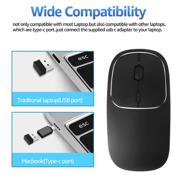 Jeleu Pieptene C USB Mouse Wireless Reîncărcabilă 2.4 G Wireless Metal Mouse-ul Slim Tip Tăcut C Soareci pentru Macbook Laptop Notebook PC-ul