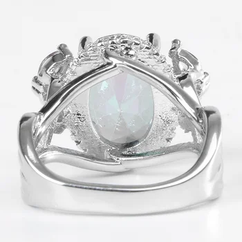 Jellystory moda inel cu formă ovală topaz piatră prețioasă argint 925 bijuterii fine de sex feminin pentru petrecerea de nunta cadou en-gros