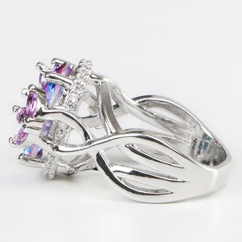 Jellystory moda inel cu formă ovală topaz piatră prețioasă argint 925 bijuterii fine de sex feminin pentru petrecerea de nunta cadou en-gros