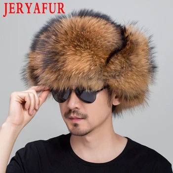 JERYAFUR Genuine Fox Pălării de Blană Pentru Bărbați Real Blană de Raton Lei Feng Capace Iarna rus Bărbați Ureche Pălării Pentru Femei pălărie