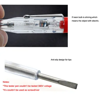 Jetech șurubelniță tester de tensiune AC-test șurubelnițe Neon Bec electric pen tester sonda gratuit bateriei clar de culoare