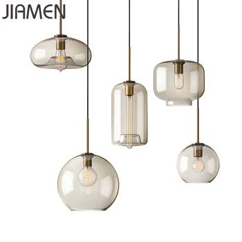 JIAMEN Moderne Led E27 Bec Lumini Pandantiv de Sticlă Lampă de Agățat pentru Casa Dormitor Living Bucatarie Decor Simplu Program