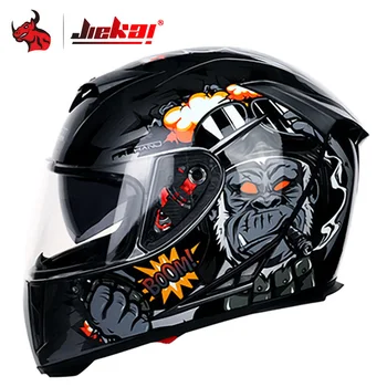 JIEKAI Casca Motocicleta Fata Complet Casco Moto Dublu Vizor de Curse Motocross Casca Motocicleta Capacete Căști Moto #