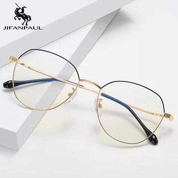 JIFANPAUL Femei Aliaj metal de Pahare Transparente, Calculator, ochelari cadru bărbați cadru Clasic Rotund de Lectură ochelari de Moda