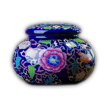 Jingdezhen Albastru Email Ceramic de Ceai Mic Borcan de Călătorie Mini Ceai Caddy Rezervor de 50 de grame de ceai caddy mici cadouri