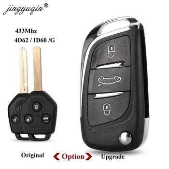 Jingyuqin 433MHz 4D62 ID60 G Cip 3 butoane cheie de la Distanță pentru Subaru Forester OutBack XV Origianl/ Modernizate Flip Pliere Cheie Fob