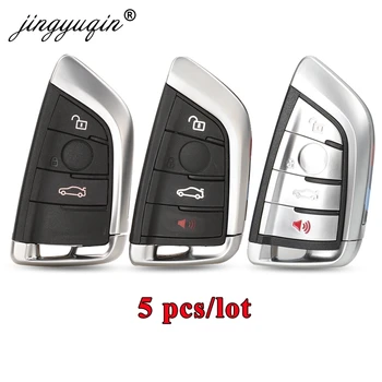 Jingyuqin 5pcs 3/4 BTN Smart Card Cheie Auto Shell Pentru BMW 1 2 Seria 7, X1 X5 X6 X5M X6M F Clasa de la Distanță Cheie Fob Cazul Introduce Lama