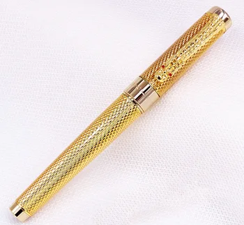 Jinhao 1200 De Epocă De Lux Metal Auriu Stilou & Rolllerball Pen Nobil În Cutie De Cadou, Dragon Clip De Cerneală Stilouri De Colectare
