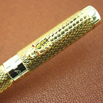 JINHAO 1200 de Lux Metal Dragon Pen Canetas Aur Clip Stilou negru refill Executiv de Afaceri Rapide Scris Roller Ball Pen cutie de Cadou