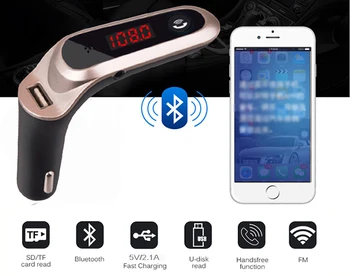 JINSERTA Mâini Libere Bluetooth fără Fir Transmițător FM AUX Modulator Car Kit MP3 Player SD USB TF music play