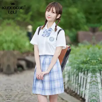 JK Uniformă Fusta Plisata Fete Student Simplu Carouri Toate-Meci Academice Stil Preppy Femeile Japoneze sex Feminin, cer acoperit de Nori Serie
