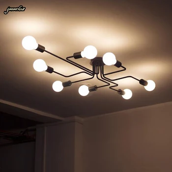 Jmmxiuz Iluminacion Tavan Lumini Becuri Pentru Living Vintage Din Fier Forjat Plafon Lumina E27 Lampă De Uz Casnic Lampa