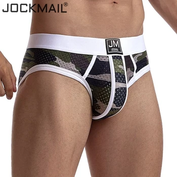 JOCKMAIL nou Brand de lenjerie pentru bărbați plasă de camuflaj lenjerie de corp pentru bărbați boxeri Respirabil talie joasa cureaua gay lenjerie sexy alunecare