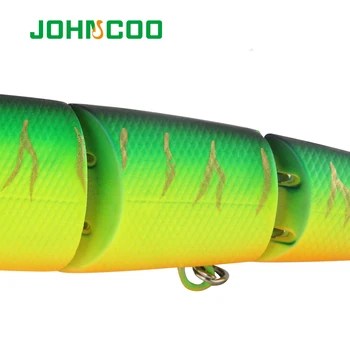 JOHNCOO Profesionale 3 Segment Minnow 110mm 20g Artificiale de Pescuit Nada Topwater Wobbler Minnow Bass, Stiuca Momeala