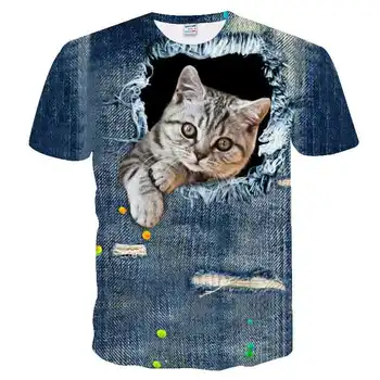 Joyonly 2019 Vara Baieti Fete 3D tricou Alb Minunat Pisică Neagră Yin Yang Harajuku Design pentru Copii T-shirt pentru Copii Cool Tricou Topuri