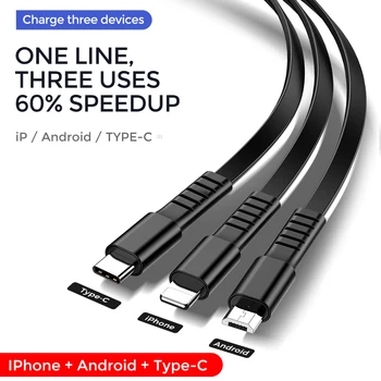 Joyroom 3 in 1 USB de Tip C Cablu Micro USB de Tip c Retractabil Portabil Charing Cablu Pentru Xiaomi Samsung Rapid de Încărcare Pentru iPhone