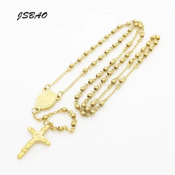 JSBAO Fierbinte Vânzări Noua Moda Materialul din Oțel Inoxidabil Cruce Colier pentru Bărbați Bijuterii Isus Lanț Religioase Creștine