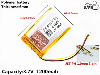 JST PH 1,0 mm 3 pin Bună Qulity 3.7 V,1200mAH 603450 Polimer litiu-ion / Li-ion pentru tablet pc-ul BĂNCII,GPS,mp3,mp4