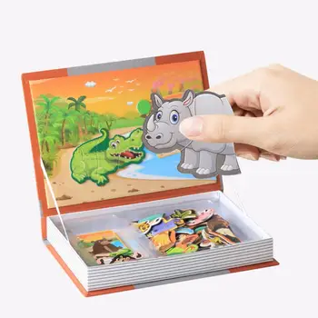 Jucarie pentru Copii Puzzle Magnetic Foaie de Desene animate de Animale Știință și Educație Joc de Puzzle Jucarii