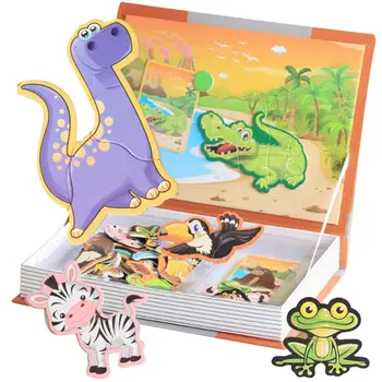 Jucarie pentru Copii Puzzle Magnetic Foaie de Desene animate de Animale Știință și Educație Joc de Puzzle Jucarii