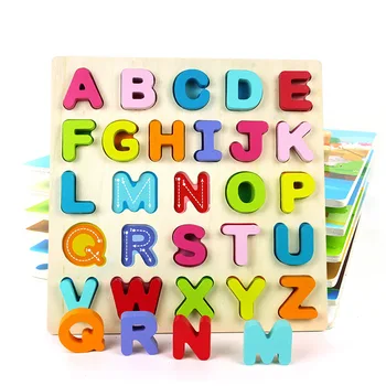 Jucarii din lemn Digital Alfabetul Forma de Potrivire Montessori Didactice de Învățământ Devreme Puzzle 3D Jucarii Pentru Copii Cadou de Ziua de nastere