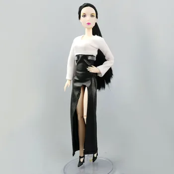 Jucarii Pentru Copii Lady White Black Dress & Red Coat Pentru Papusa Barbie Costume de Haine Set de 1/6 Papusa Accesorii
