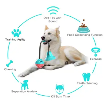 Jucării câine Silicon ventuza Remorcher Câini Scurgere Alimentare Împinge Mingea Jucărie animale de Companie Dinte Perie de Curățare pentru Catelus Câine mare Molar Musca Jucărie