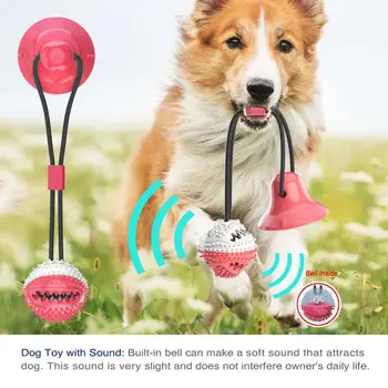 Jucării câine Silicon ventuza Remorcher Câini Scurgere Alimentare Împinge Mingea Jucărie animale de Companie Dinte Perie de Curățare pentru Catelus Câine mare Molar Musca Jucărie