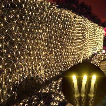 JULELYS Ghirlandă cu LED-uri Net Șir de Lumini de Vacanță de Crăciun Petrecere de Nunta Lumini de Decor Pentru Grădină Casă Curte în aer liber de Iluminat