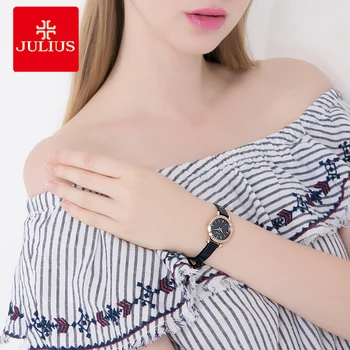 Julius Nou Designer de Ceas coreean Elegant de Cristal Ceas Pentru Femei Albastru Rochie Modernă Ceas Japonia a Făcut Mișcarea Montre Oră JA-1079