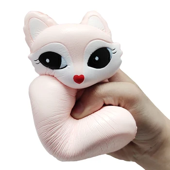 Jumbo Drăguț Fox Squishy Lent în Creștere de Simulare Parfum suav Stoarce Jucărie de Relief de Stres ambalajul Original Cadou Amuzant Jucărie pentru Copii
