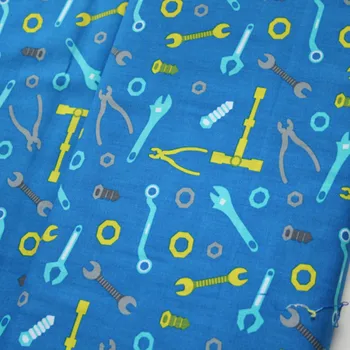 Jumătate de Metru Albastru Jos Cu Instrumente de Servicii Țesătură din Bumbac Pentru Manual DIY Mozaic T930