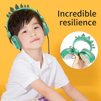 Jurassic Dinozaur Cu Fir Căști Cu Microfon Fete Muzică Stereo Pentru Căști De Calculator Telefon Mobil Gamer Cască Copii Cadou
