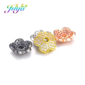 Juya DIY Ciucuri Componente de Bijuterii 8 10 12 mm Decor Rotund de Flori de Distanțare Șirag de mărgele Capace Accesorii Pentru Bijuterii de Moda Material
