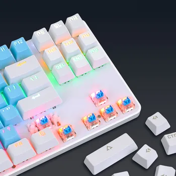 K100 Tastatură Mecanică în Două culori 87-cheie Verde Axa Mecanică Tastatură Roz Jocuri Fata Tastaturii ABS rezistent la Uzura Tastelor