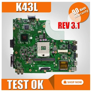 K43L placa de baza Rev 3.1 Pentru Asus X44H X84H K84L K43L laptop placa de baza K43L placa de baza K43L placa de baza de test ok