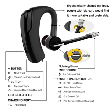 K6 set cu cască Bluetooth wireless modele de afaceri pentru căști Auto Hands-free Bluetooth Casti + cutie