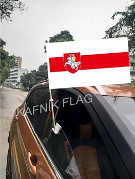 KAFNIK,30*45CM Belarus Cavaler Alb Pagonya Fereastră Mașină de Steaguri și Bannere Țările Lumii Steaguri Personalizate cu 43/52cm catarg pentru