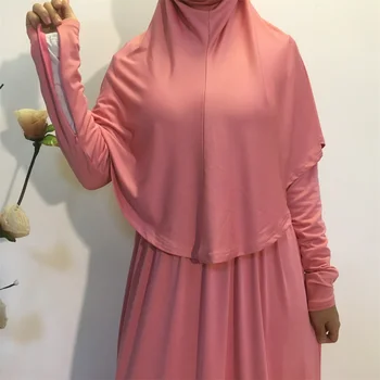 KALNEMOS Musulman Maxi Rochie Toamna anului 2020 Timp Khimar Malaezia turc de Cult Islamic Roba+hijab Solid Lapte de Mătase arabă Haine