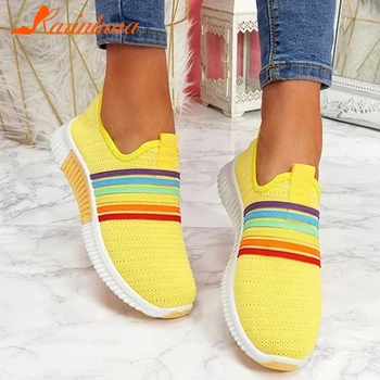 Karinluna 2020 Brand-URI CALDE În Stoc Vânzare de Mari Dimensiuni 43 Confortabile Pantofi Femei Vulcaniza ochiurilor de Plasă Respirabil de Tricotat Plat Adidasi Casual