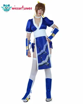 Kasumi Cosplay Costum Femei Fata Albastru Cheongsam Potrivi Tinuta