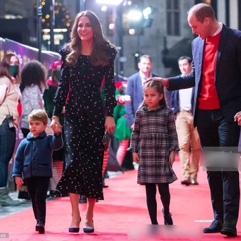Kate Middleton Pista 2021 Primăvară Noua Moda pentru Femei Partid Zburli Print Elegant Doamnă Rochie Lunga