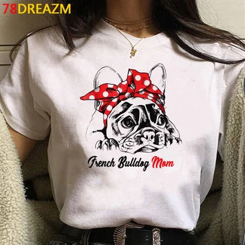 Kawaii Bulldog francez Tricou Femei Topuri de Vara Amuzant Bull Terrier-ul Grafic Teuri Anime 2021 Desene animate T-shirt Tricou Unisex de sex Feminin